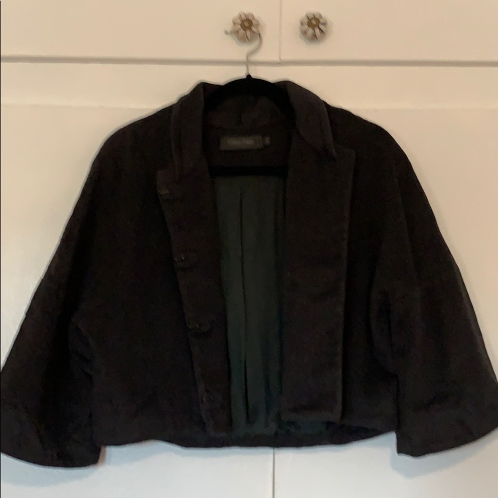 Wool and cashmere blend crop coat